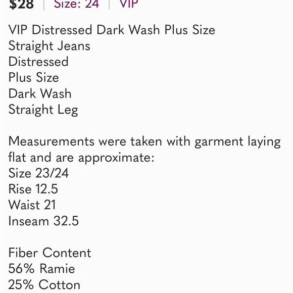 VIP Distressed Jeans Size 23/24 - Picture 9 of 9